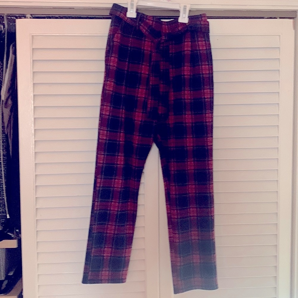 Abercrombie kids tie waist plaid pants!